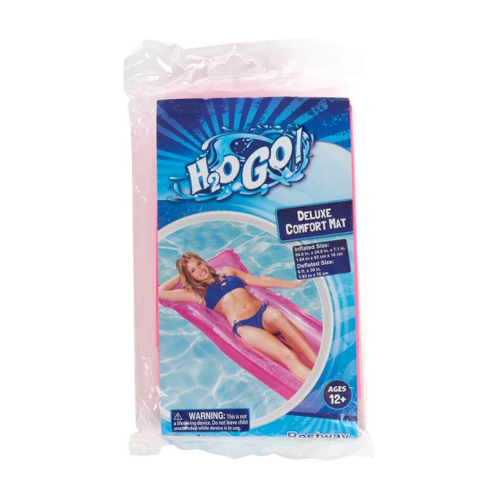 *5/$20* NEW Bestway H2OGO! Deluxe Comfort Mat Pool Float 64.6" Pink